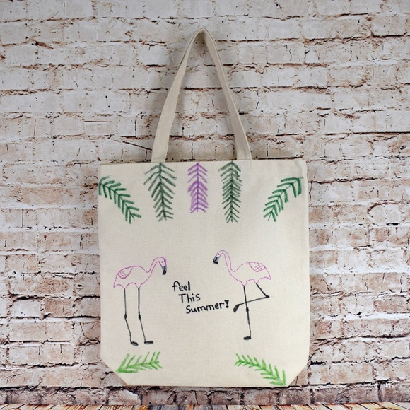 Natural canvas tote bag, set of 6, NEW - Picture 8 of 8